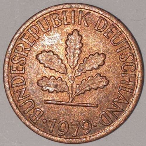 1979 D - 1 PFENNIG - ONE PFENNIG - GERMANY - FEDERAL REPUBLIC - (Copper Plated Steel)